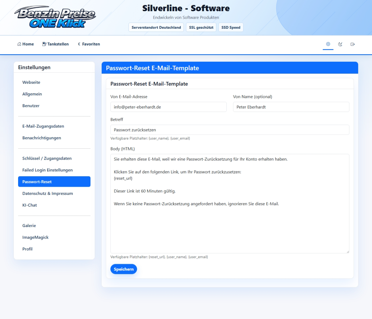 Passwort Reset E-Mail Vorlage