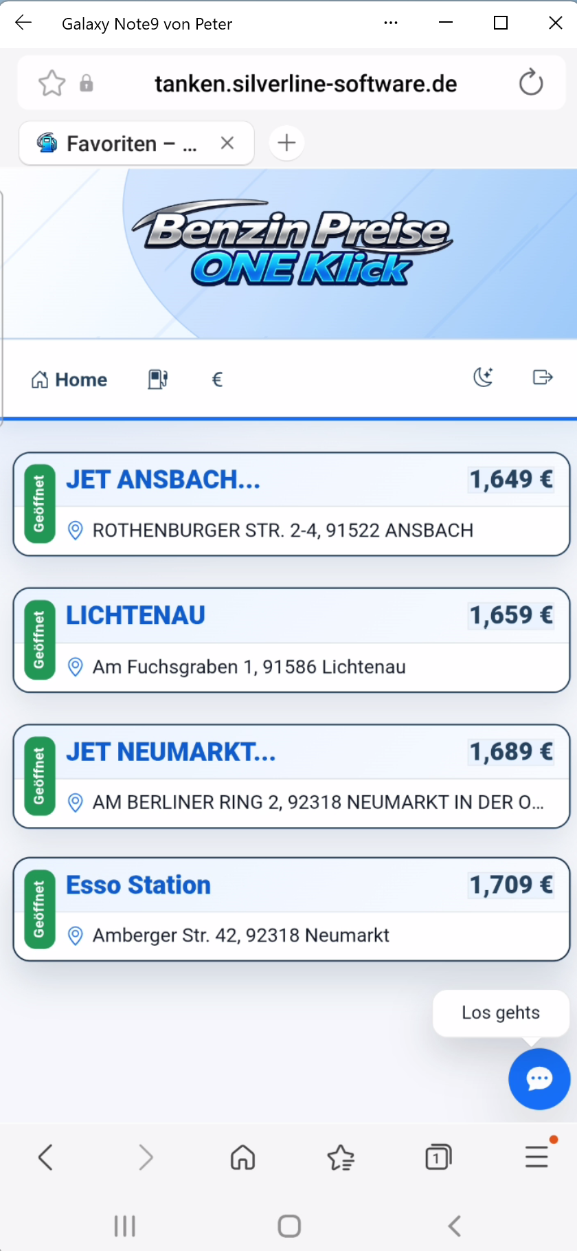 Eingeloggt am Handy